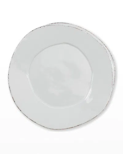 Vietri Lastra European Dinner Plate In White