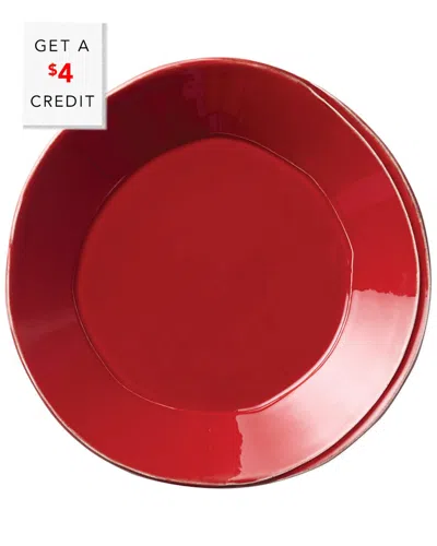 Vietri Lastra European Dinner Plate With $4 Credit In Red