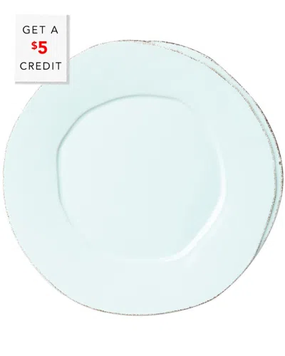 Vietri Lastra European Dinner Plate With $5 Credit In Aqua