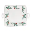 Vietri Lastra Evergreen Handled Square Platter