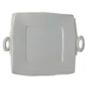 Vietri Lastra Gray Handled Square Platter In Gray