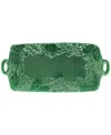 Vietri Lastra Handled Rectangular Platter In Green