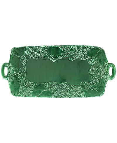 Vietri Lastra Handled Rectangular Platter In Green