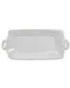Vietri Lastra Handled Rectangular Platter, Light Gray