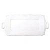 Vietri Lastra Handled Rectangular Platter In White