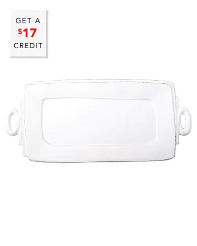VIETRI VIETRI LASTRA HANDLED RECTANGULAR PLATTER WITH $17 CREDIT