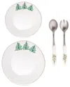 Vietri Lastra Holiday 3pc Serveware Set With $34 Credit In White