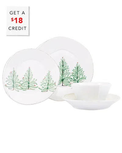 Vietri Lastra Holiday 4pc Place Setting With $18 Credit In Multicolor