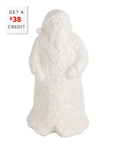 Vietri Lastra Holiday Figural Santa With Foliage With $38 Credit In White