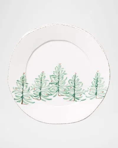 Vietri Lastra Holiday Green Figural Round Platter