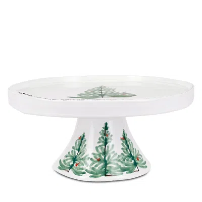 Vietri Lastra Holiday Large Cake Stand In White
