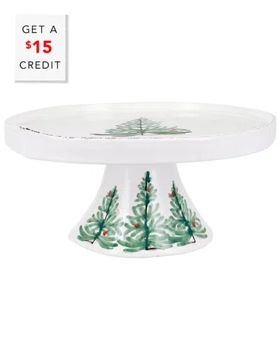Vietri Lastra Holiday Large Cake Stand With $15 Credit In Multicolor