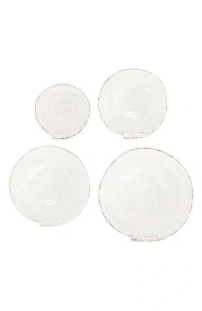 Vietri Lastra Holiday Set Of 4 Assorted Prep Bowls In White
