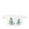 Vietri Lastra Holiday Small Handled Bowl In White