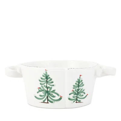 Vietri Lastra Holiday Small Handled Bowl In Multicolor