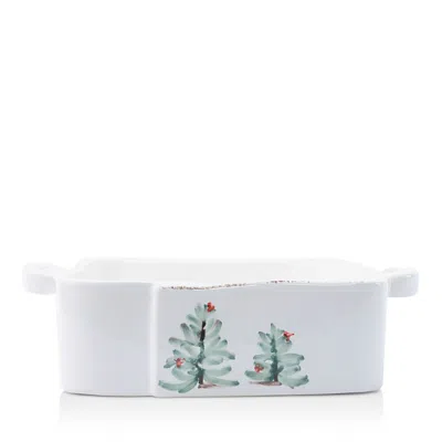 Vietri Lastra Holiday Square Baker In White