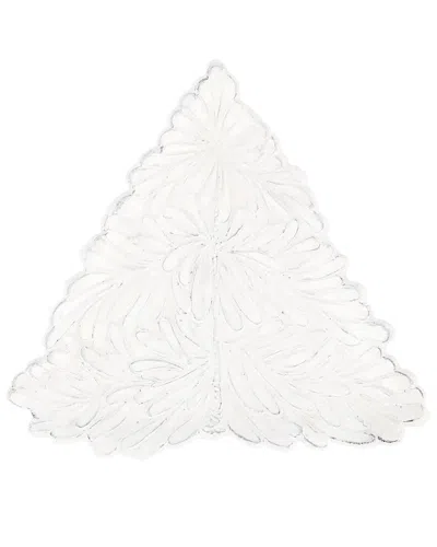Vietri Lastra Holiday White Tree Plate