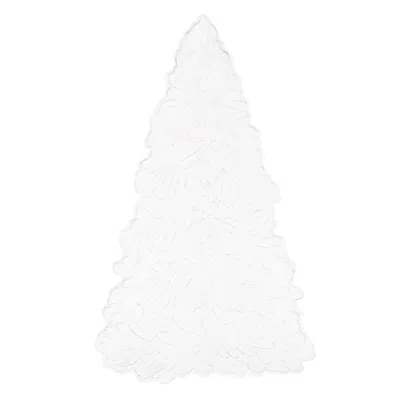 Vietri Lastra Holiday White Figural Tree Small Platter