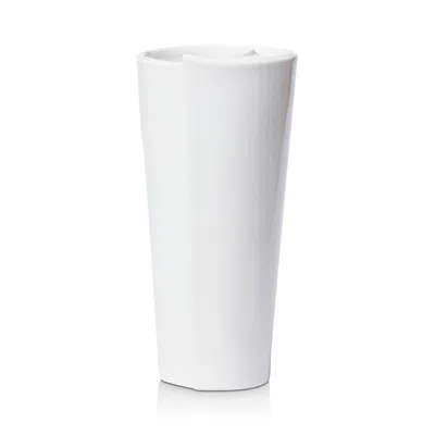 Vietri Lastra Large Conic Vase In White