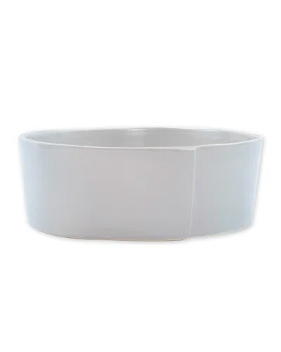Vietri Lastra Large Serving Bowl, Light Gray In White