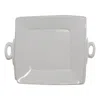 Vietri Lastra Light Gray Handled Square Platter In Gray