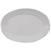 Vietri Lastra Light Gray Oval Platter In White