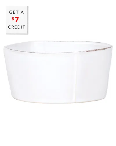 Vietri Lastra Medium Serving Bowl With $7 Credit In White