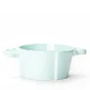 Vietri Lastra Small Handled Stoneware Bowl In Aqua