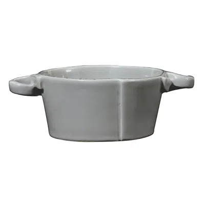 Vietri Lastra Small Handled Bowl In Gray