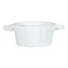 Vietri Lastra Collection Small Handled Bowl In White