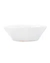 Vietri Lastra Small Oval Serving Bowl In White