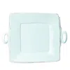 Vietri Lastra Handled Square Platter In Aqua