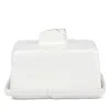 Vietri Lastra Butter Dish In White