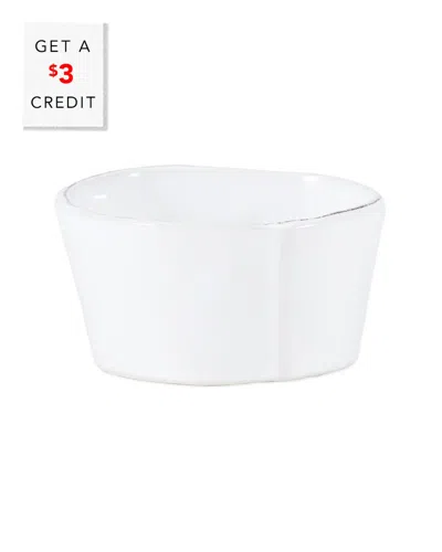 Vietri Lastra White Condiment Bowl With $3 Credit