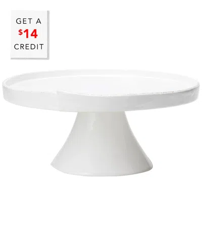 Vietri Lastra White Large Cake Stand With $14 Credit