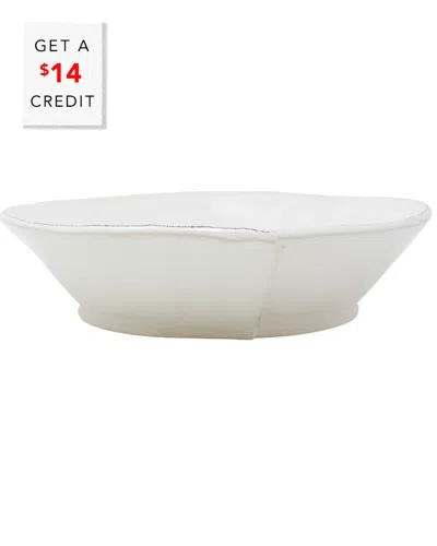 Vietri Lastra White Large Shallow Serving Bowl With $14 Credit