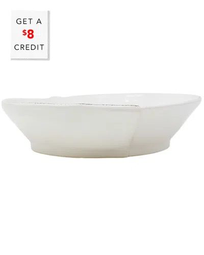 Vietri Lastra White Medium Shallow Serving Bowl With $8 Credit
