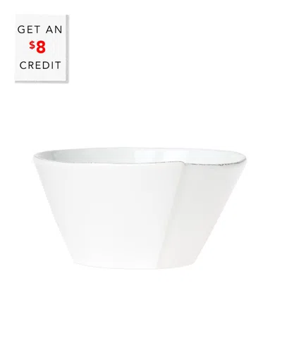 Vietri Lastra White Medium Stacking Serving Bowl With $8 Credit