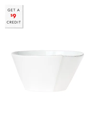 VIETRI VIETRI LASTRA WHITE MEDIUM STACKING SERVING BOWL WITH $8 CREDIT