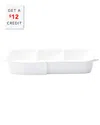 Vietri Lastra White Small Three Part Server In White