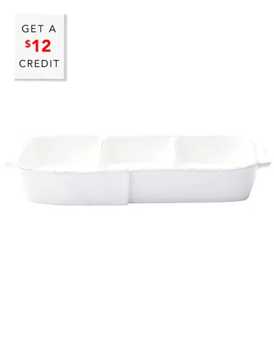 Vietri Lastra White Small Three Part Server
