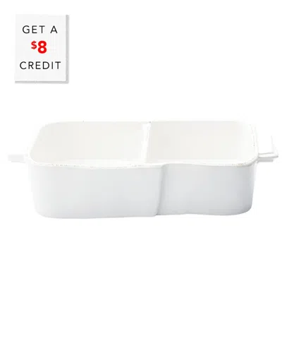 Vietri Lastra White Two-part Server With $8 Credit