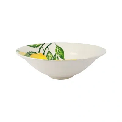 Vietri Limoni Medium Serving Bowl In White;green;yellow