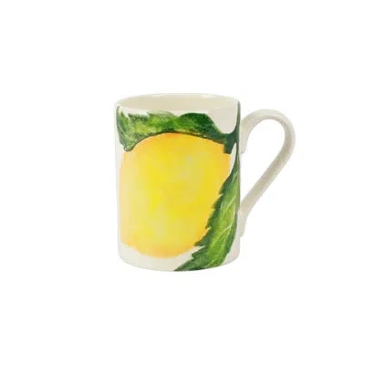 Vietri Limoni Mug In White;green;yellow