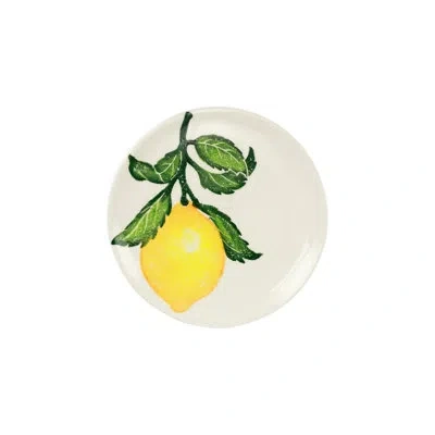 Vietri Limoni Salad Plate In Green;yellow;cream