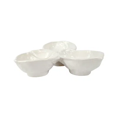 Vietri Limoni White Figural Lemon Three-part Server
