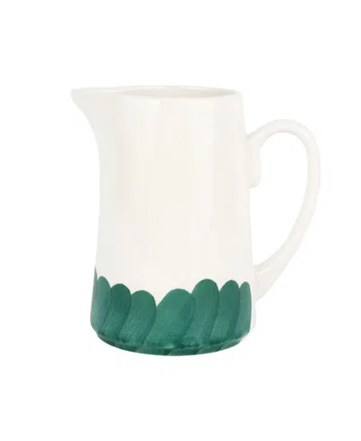 Vietri Lisbon Brushstroke Pitcher In Green