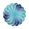 Vietri Lisbon Cobalt And Aqua Flower Cocktail Plate