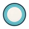 Vietri Lisbon Cobalt And Aqua Stripe Salad Plate