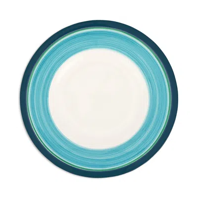 Vietri Lisbon Cobalt And Aqua Stripe Salad Plate
